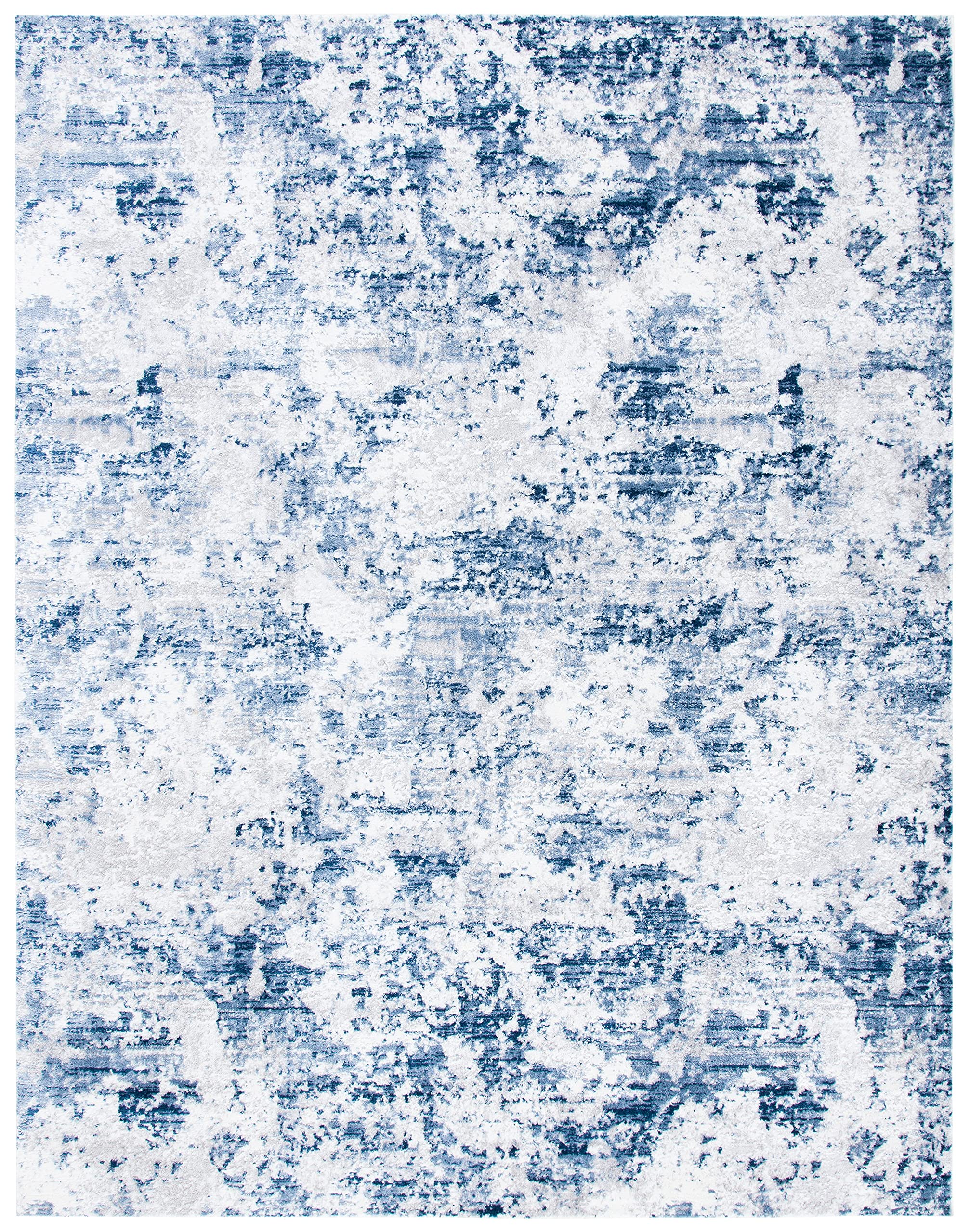 Safavieh Amelia Collection X-Large Area Rug - 11' X 15', Navy & Grey, Modern Abstract Design, Non-Shedding & Easy Care, Ideal Fo