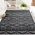 SAFAVIEH Tulum Collection 10 Square Black/Ivory TUL272Z Moroccan Boho Tribal Non-Shedding Area Rug
