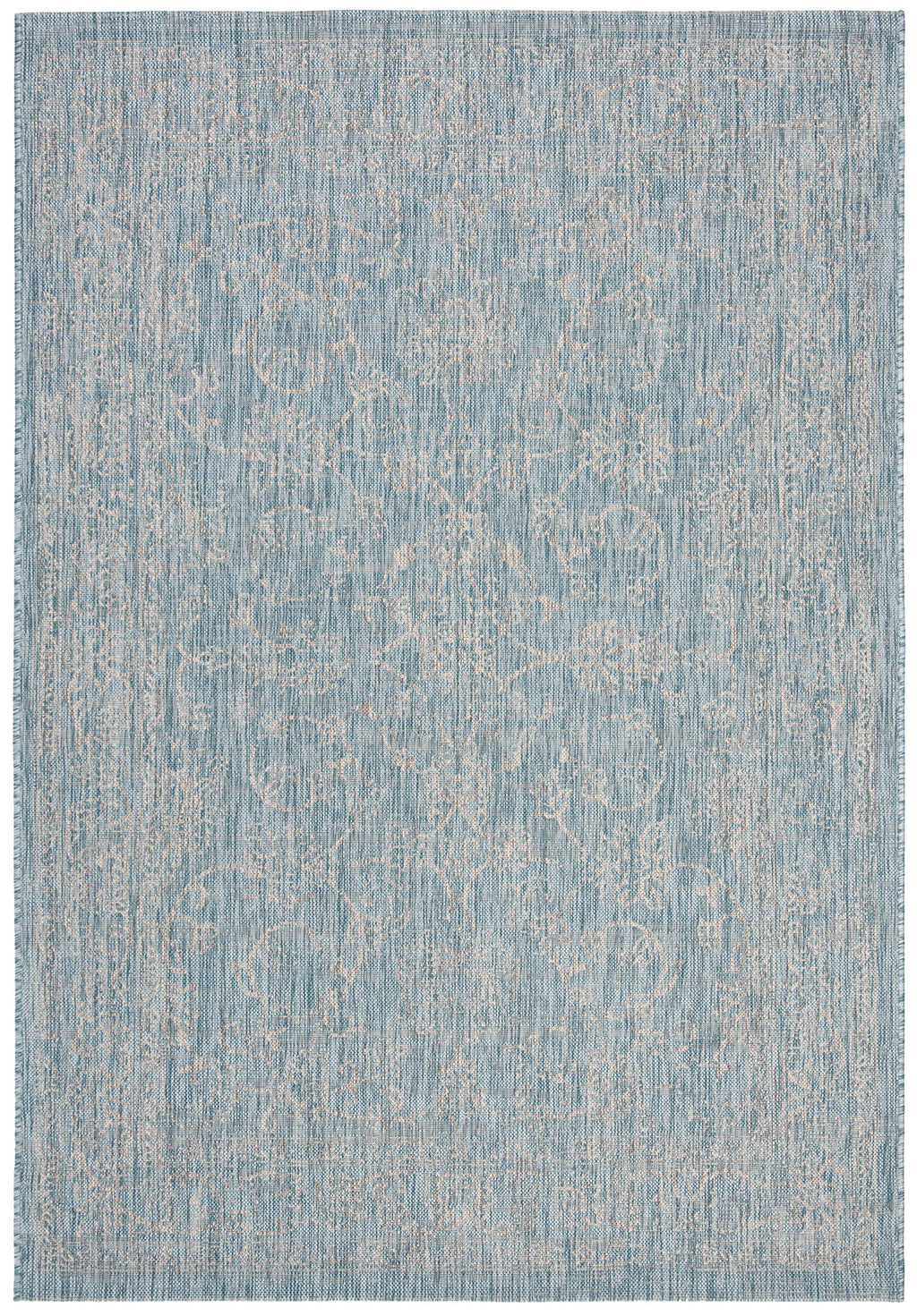 Safavieh Courtyard Collection 5'3' X 7'7' Aqua/Grey Cy8680 Indoor/ Outdoor Patio Backyard Mudroom Area Rug