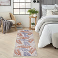 Nourison Aloha Indoor/Outdoor Blue Mocha 2' X 6' Area Rug, Easy Cleaning, Non Shedding, Bed Room, Living Room, Dining Room, Back