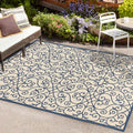 Jonathan Y Smb107G-9 Madrid Vintage Filigree Textured Weave Indoor Outdoor Area Rug, Coastal, Traditional, Transitional Easy Cle