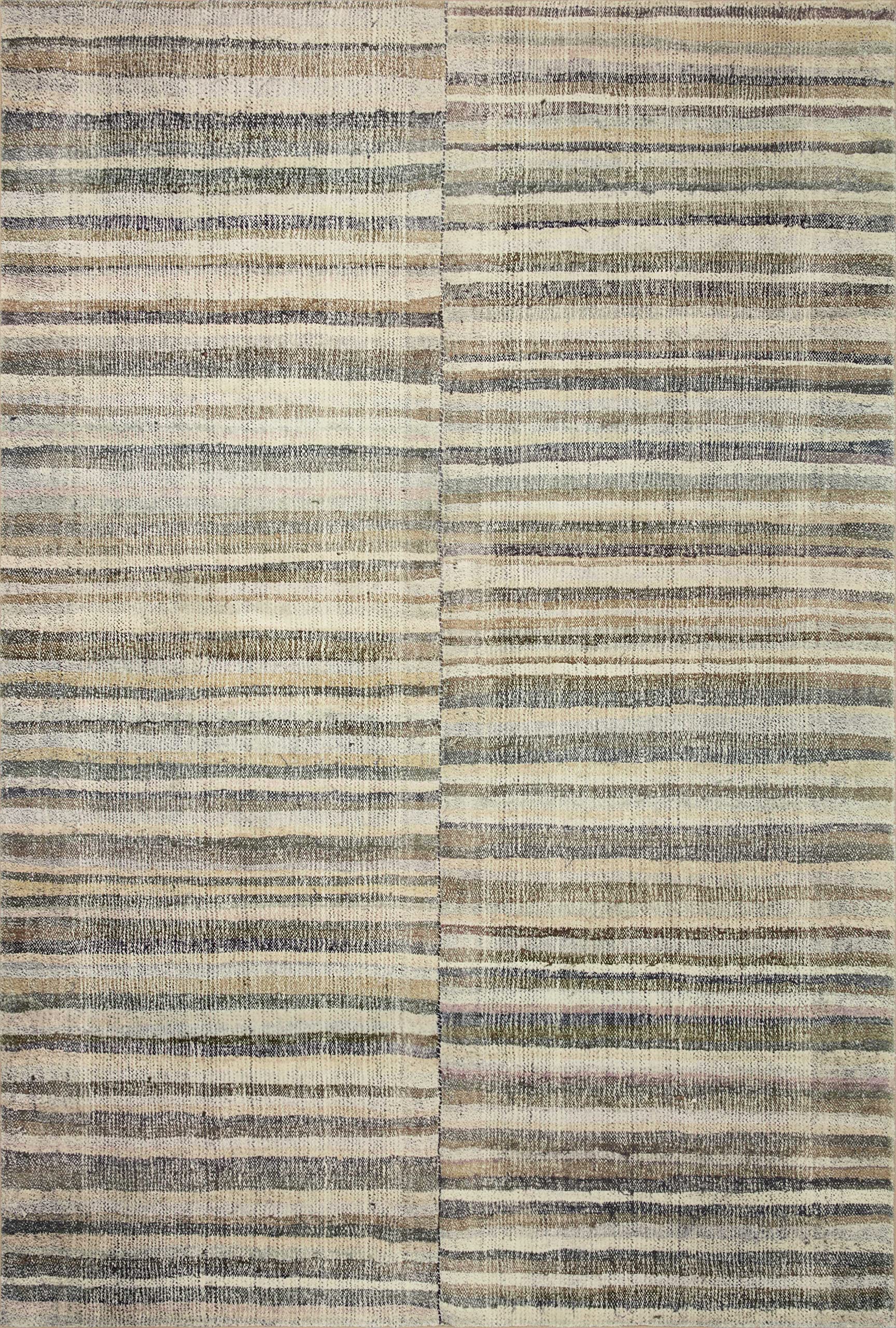 Loloi Chris Loves Julia X Humphrey Collection, Natural & Moss 5'-0'' X 7'-0'' Area Rug - Plaid Accent Rugs For Living Room, Bedr