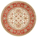 SAFAVIEH Lyndhurst Collection 6 Round Ivory / Rust LNH212R Traditional Oriental Non-Shedding Dining Room Entryway Foyer Living 