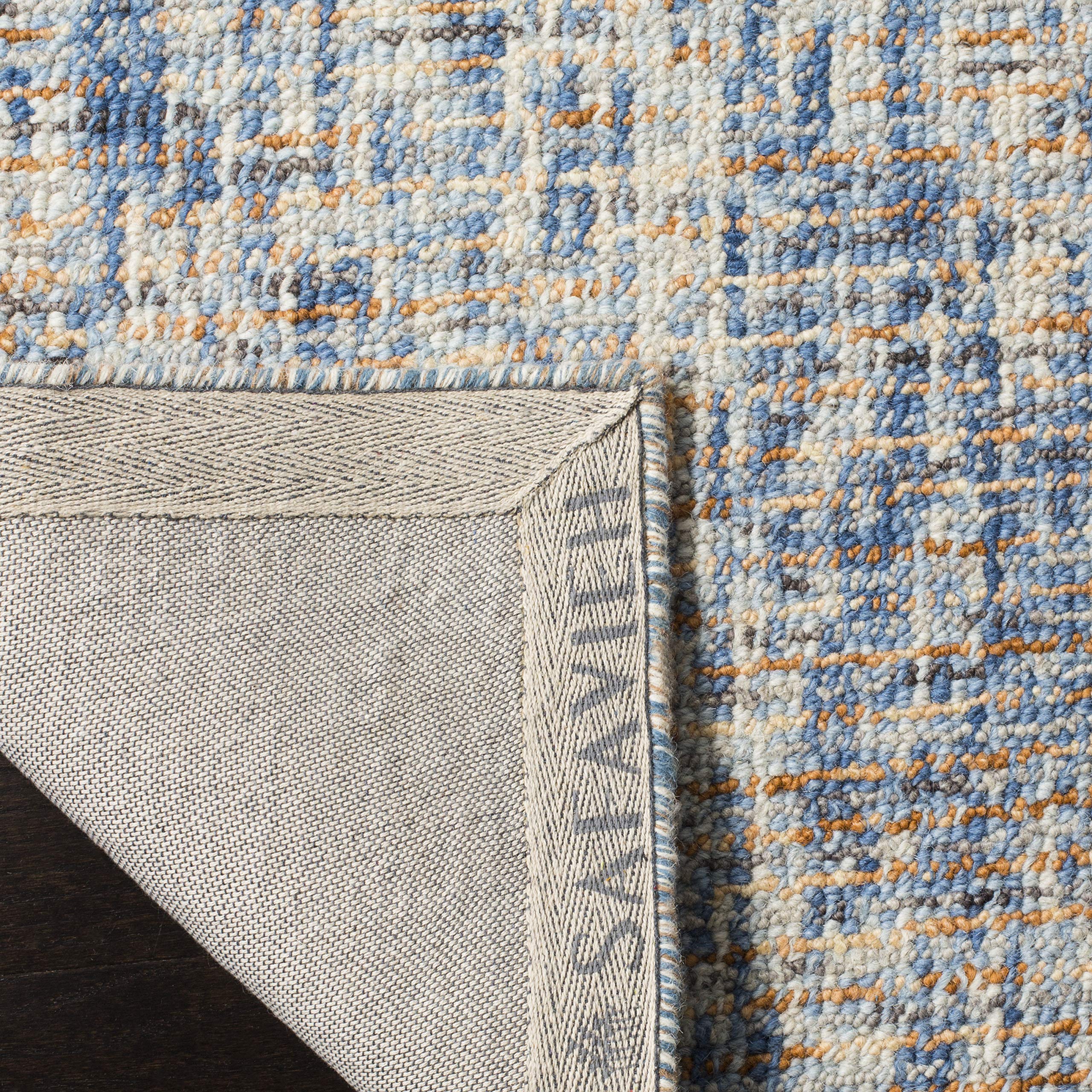 Safavieh Abstract Collection Accent Rug - 2' X 3', Dark Blue & Rust, Handmade Wool, Ideal For High Traffic Areas In Entryway, Li