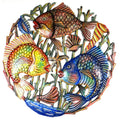 Global Crafts 21 Recycled Hand-Painted Haitian Metal Wall Art Sea Life, Trio Fish