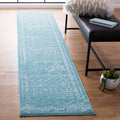 SAFAVIEH Tulum Collection Runner Rug - 2 x 9, Turquoise & Ivory, Moroccan Boho Distressed Design, Non-Shedding & Easy Care, Id