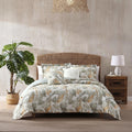 Tommy Bahama - King Duvet Cover Set, Soft Cotton Bedding With Matching Shams, Tropical Bedding Set With Solid Reverse (Raw Coast