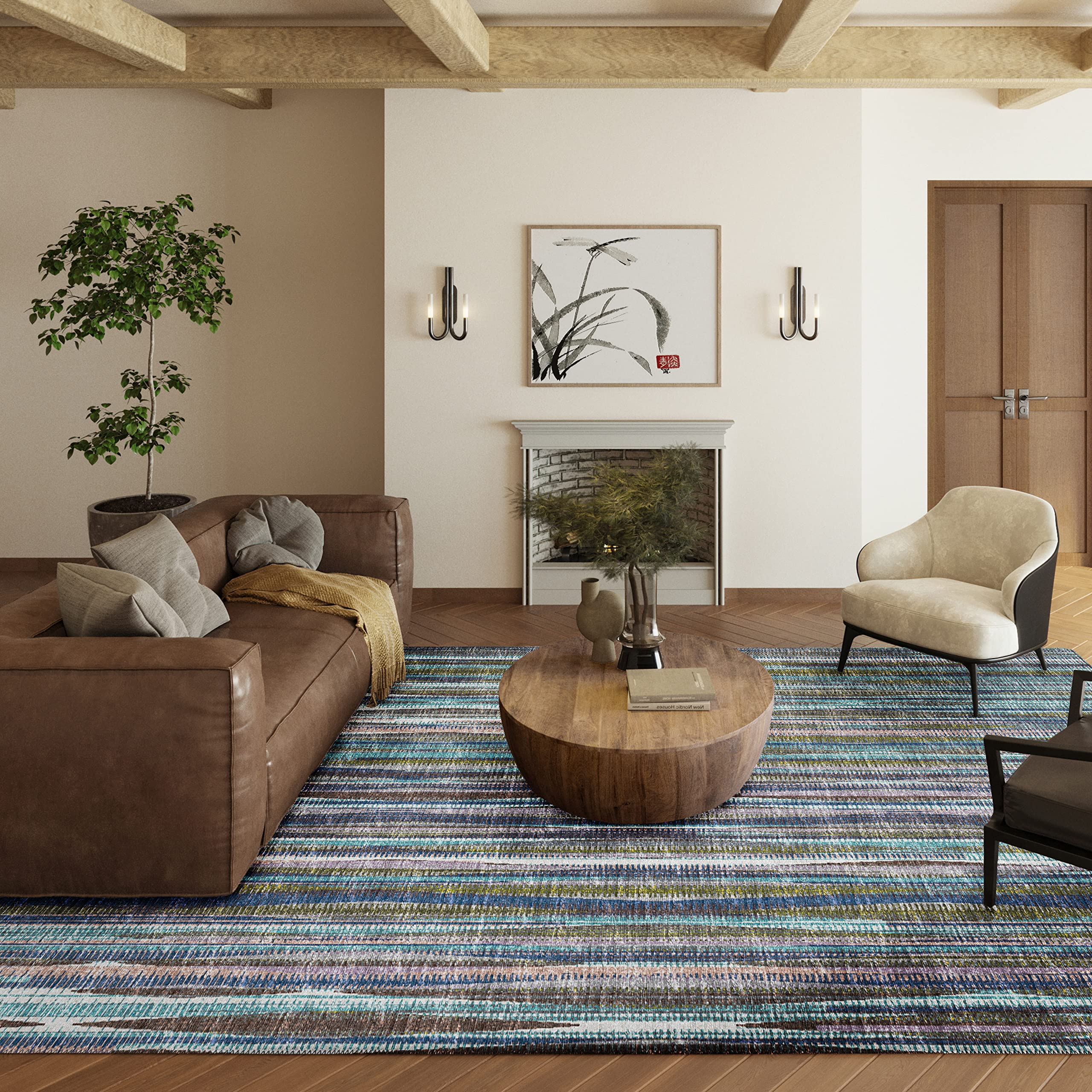 Addison Rugs Waverly 10' X 14' Awa31 Plum Indoor Outdoor Area Rug, Stain Resistant, Machine Washable, Non Shedding, Bedroom, Living Room, Dining Room, Kitchen Rug