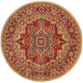 SAFAVIEH Mahal Collection Area Rug - 3 Round, Red & Natural, Traditional Oriental Design, Non-Shedding & Easy Care, Ideal for H