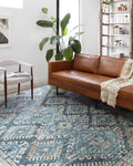 Loloi II Skye Collection SKY-03 Denim/Natural 2-6 x 7-6, 13 Thick, Runner Rug, Soft, Durable, Vintage Inspired, Distressed, Lo