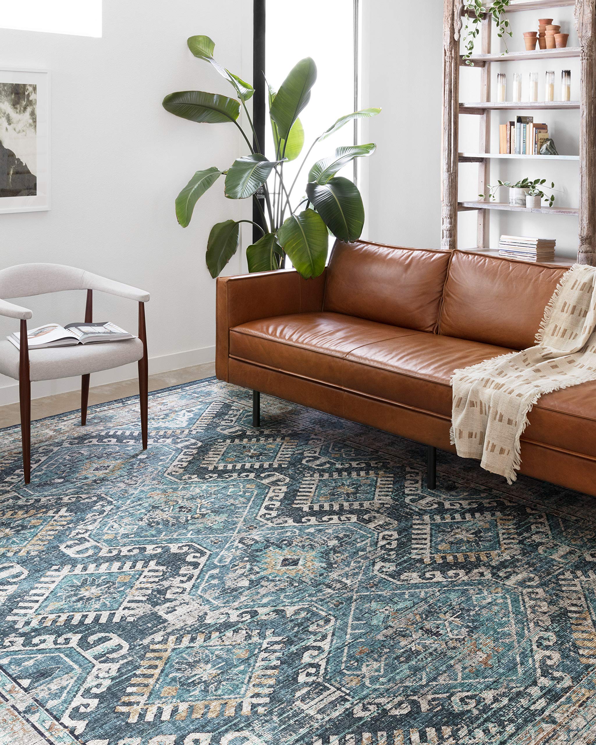 Loloi II Skye Collection SKY-03 Denim/Natural 7-6 x 9-6 Area Rug