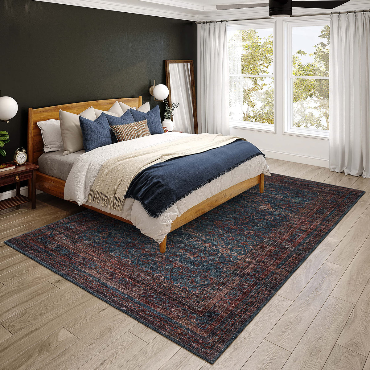 Dalyn Rugs Jericho Jc7 Navy 10' X 14' Rectangle Soft Area Rug, Easy Clean, Non Shedding, Bedroom, Entry, Living Room, Dining Room, Kitchen Rug