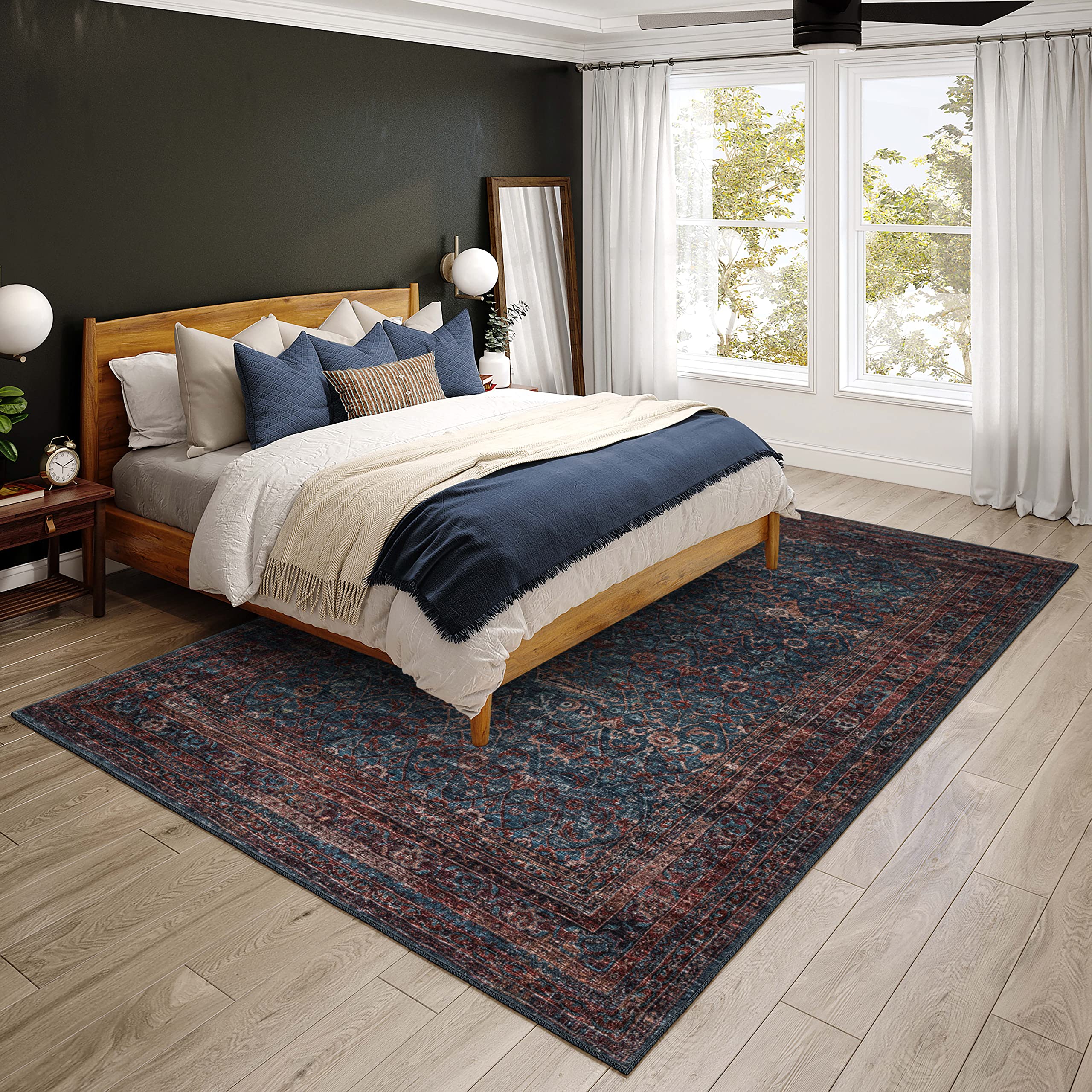 Dalyn Rugs Jericho Jc7 Navy 9' X 12' Rectangle Soft Area Rug, Easy Clean, Non Shedding, Bedroom, Entry, Living Room, Dining Room, Kitchen Rug