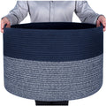 MINTWOOD Design Extra Large 22 x 14 Inches Blanket Storage Basket, Laundry Basket, Decorative Woven Cotton Rope Baskets for Blan