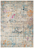 Safavieh Madison Collection Area Rug - 5'3'' X 7'6'', Grey & Gold, Boho Abstract Distressed Design, Non-Shedding & Easy Care, Id