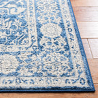 Safavieh Brentwood Collection Runner Rug - 2' X 12', Ivory & Navy, Medallion Distressed Design, Non-Shedding & Easy Care, Ideal