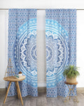 Popular Handicrafts Indian Hippie Bohemian Beautiful Ombre Color Mandala Curtain Panels Green