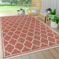 Jonathan Y Trebol Moroccan Trellis Textured Weave Indoor/Outdoor Red/Beige 4 Ft. X 6 Ft. Area-Rug, Coastal,Easy-Cleaning,Hightraffic,Livingroom,Backyard, Non Shedding