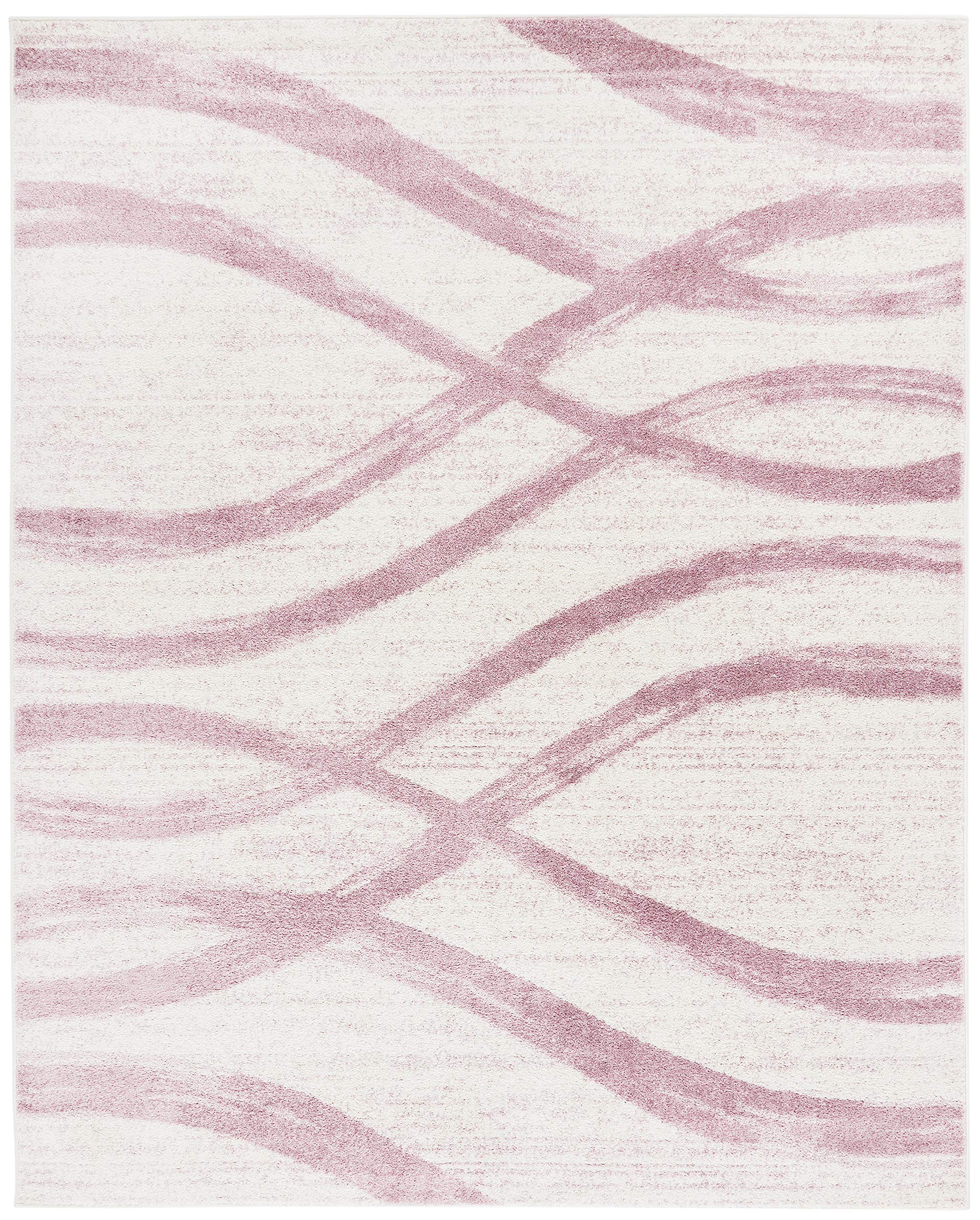 Safavieh Adirondack Collection Area Rug - 10' X 14', Cream & Purple, Modern Wave Distressed Design, Non-Shedding & Easy Care, Id