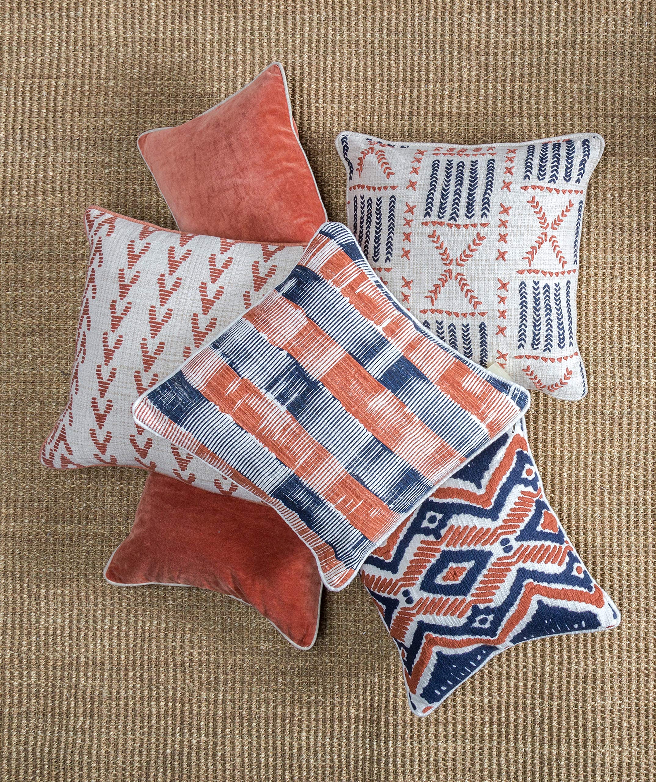 Kosas Home Harriet Accent Pillow, 18x18, Terra Cotta