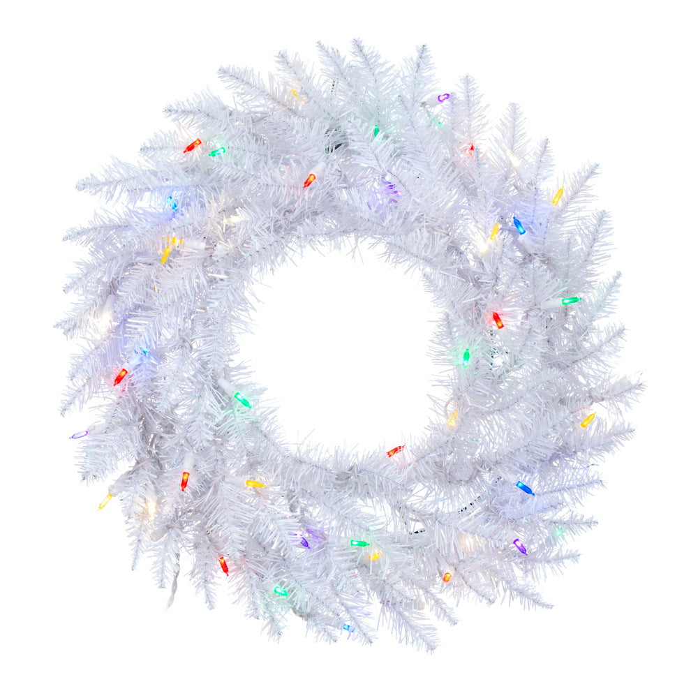 Vickerman 24 Inch  Sparkle White Wreath 50Led Multi  A104226Led