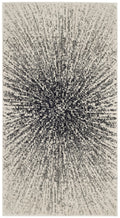 SAFAVIEH Evoke Collection 22 x 4 Black/Ivory EVK228K Abstract Burst Non-Shedding Living Room Bedroom Accent Rug