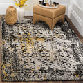 SAFAVIEH Classic Vintage Collection Accent Rug - 4' x 6', Black & Silver, Distressed Design, Non-Shedding & Easy Care, Ideal for