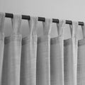 Voilybird Grey Linen Semi Sheer Curtains Tab Top Light Filtering Elegant Curtains & Drapes For Living Room 52 X 108 Inches Long,