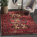 SAFAVIEH Vintage Hamadan Collection Area Rug - 53 x 76, Red & Multi, Oriental Traditional Persian Design, Non-Shedding & Easy 