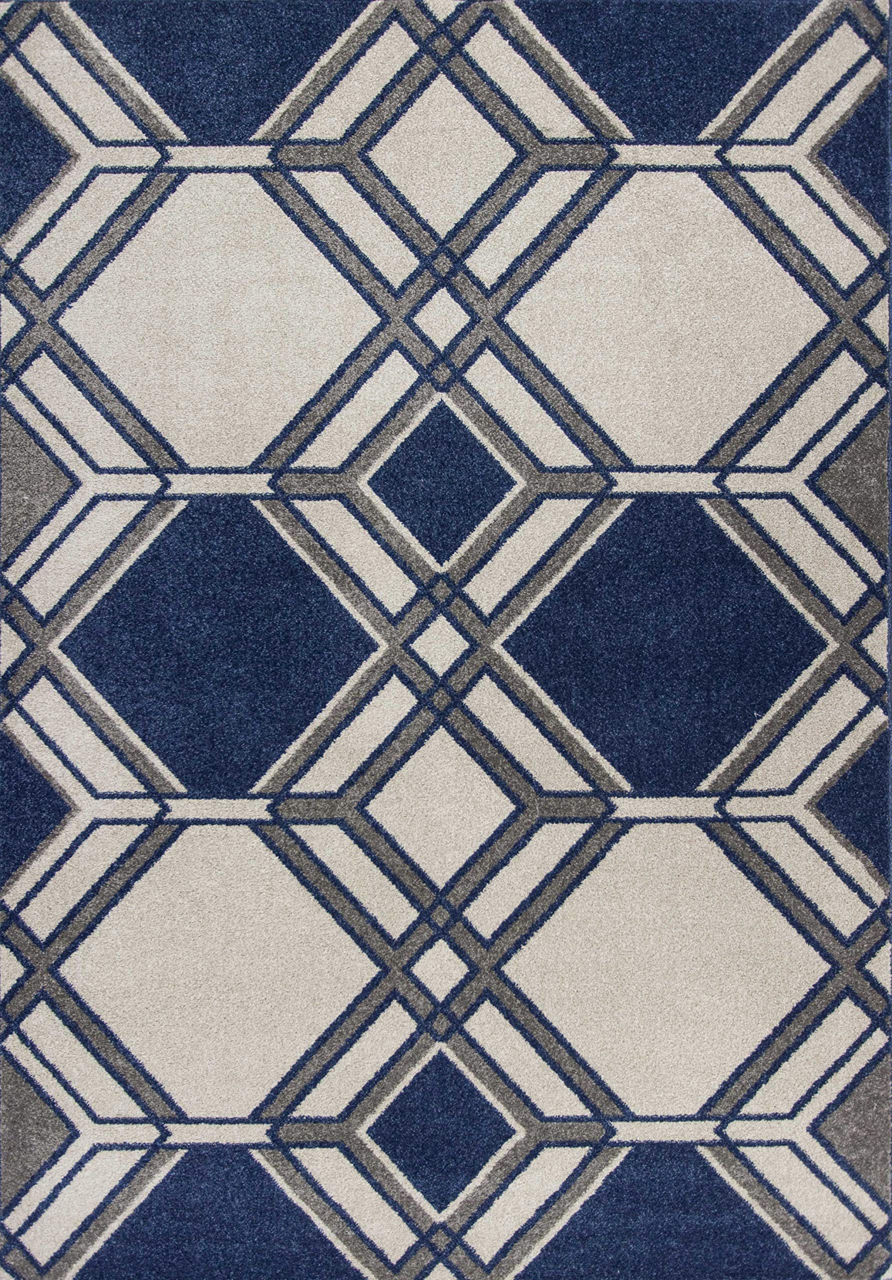 HomeRoots Decor 33-inch x 411-inch UV-Treated Polypropylene Ivory/Denim Area Rug