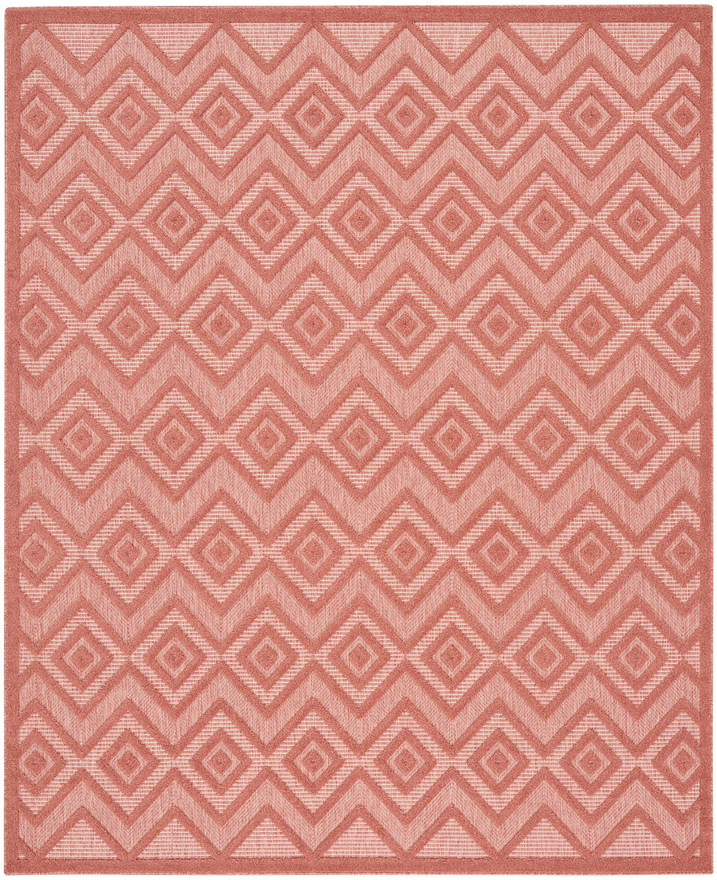 Nourison Versatile Indoor/Outdoor Coral/Orange 7' X 10' Area Rug, Easy Cleaning, Non Shedding, Bed Room, Living Room, Dining Room, Deck, Backyard, Patio, High Traffic Area (7X10)