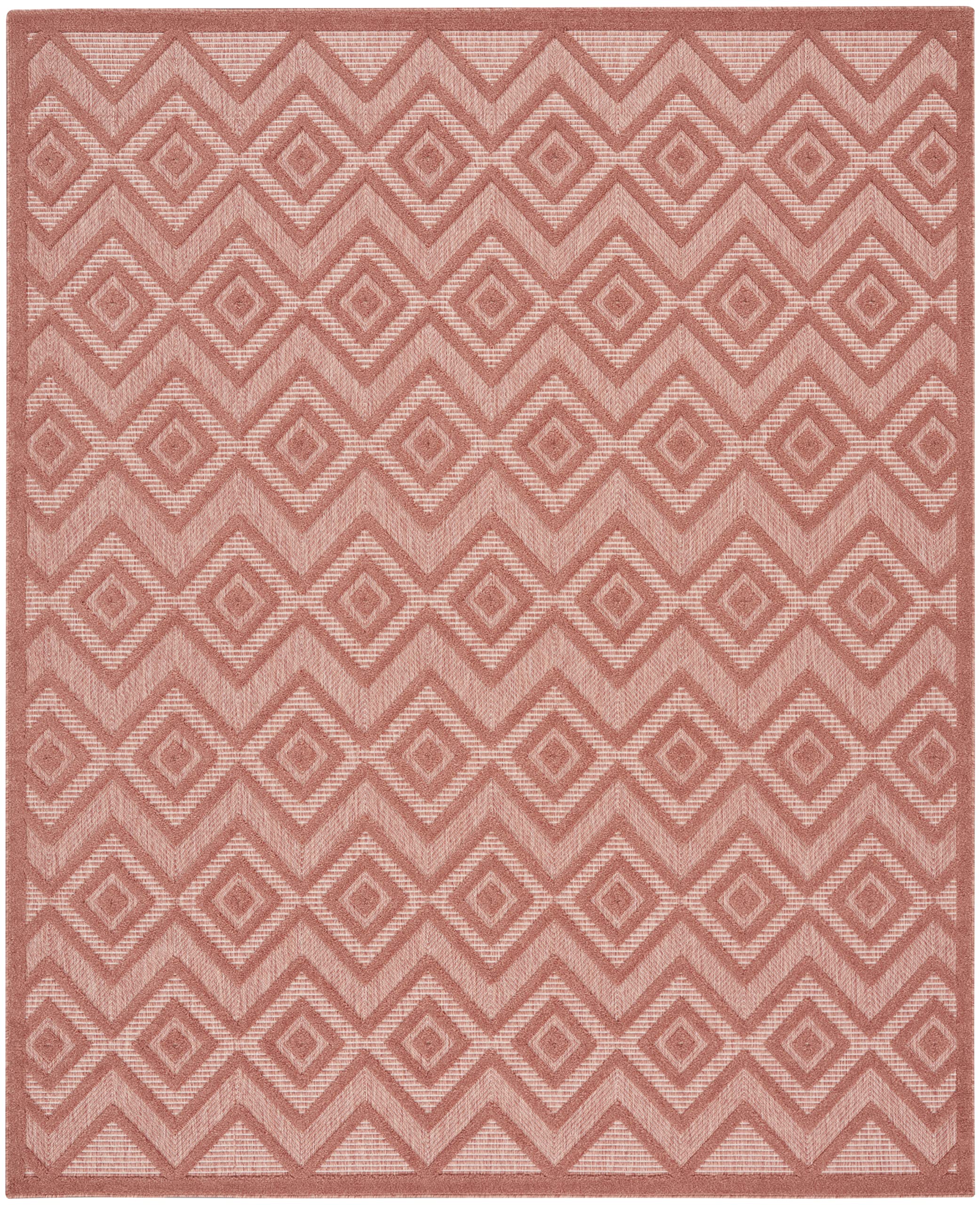 Nourison Versatile Indoor/Outdoor Coral/Orange 7' X 10' Area Rug, Easy Cleaning, Non Shedding, Bed Room, Living Room, Dining Room, Deck, Backyard, Patio, High Traffic Area (7X10)