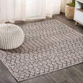 Jonathan Y Smb108D-4Sq Ourika Moroccan Geometric Textured Weave Indoor/Outdoor Area Rug, Bohemian, Scandinavian For Bedroom, Kit