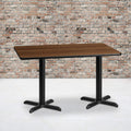Flash Furniture Graniss 30'' x 60'' Rectangular Walnut Laminate Table Top with 22'' x 22'' Table Height Bases