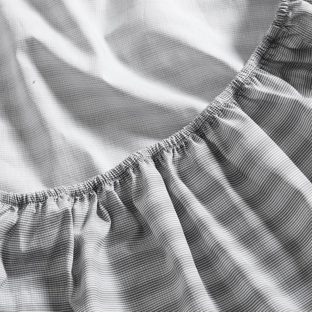 Nautica- King Sheet Set, Cotton Percale Bedding Set, Crisp & Cool, Lightweight & Breathable (Michael Plaid Grey, King)
