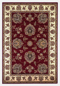 HomeRoots Red/Ivory Polypropylene 2'x3' Red Ivory Machine Woven Floral Traditional Indoor Accent Rug