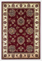 HomeRoots Red/Ivory Polypropylene 2'x3' Red Ivory Machine Woven Floral Traditional Indoor Accent Rug