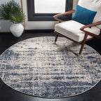 SAFAVIEH Adirondack Collection 4' Round Gold / Navy ADR207C Modern Abstract Non-Shedding Dining Room Entryway Foyer Living Room 
