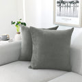 Nini All Decorative Throw Pillow Covers Velvet Soft For Couch Sofa Bedroom Living Room Outdoor Pack Of 2 20X20 Inch Grey