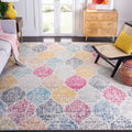 SAFAVIEH Madison Collection 53 Square Cream / Yellow MAD604C Glam Ogee Trellis Distressed Non-Shedding Living Room Bedroom Area
