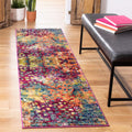 SAFAVIEH Monaco Collection Runner Rug - 22 x 6, Pink & Multi, Boho Chic Abstract Watercolor Design, Non-Shedding & Easy Care, 