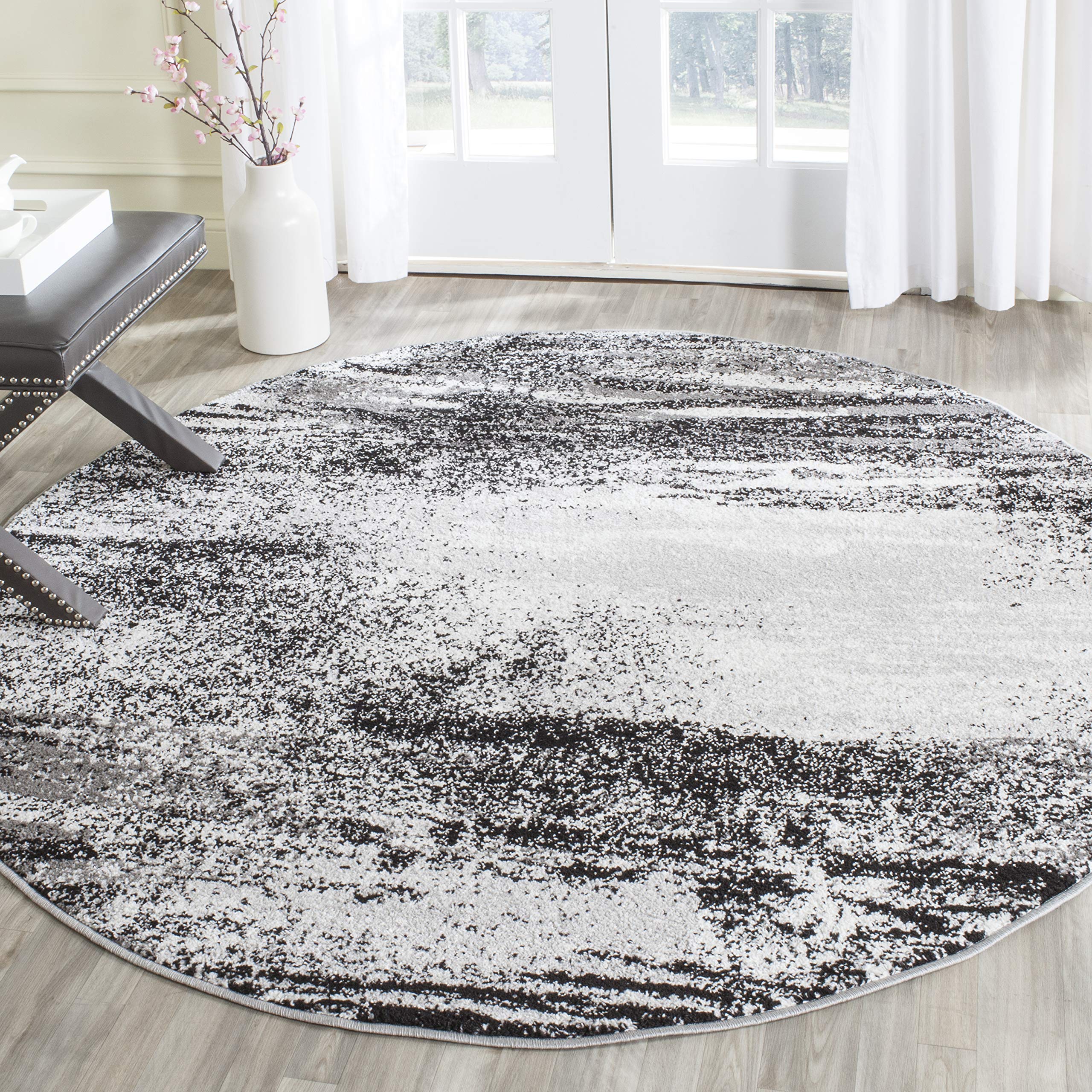 SAFAVIEH Adirondack Collection 5 Round Silver/Multi ADR112G Modern Abstract Non-Shedding Living Room Dining Bedroom Foyer Area 