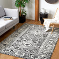 SAFAVIEH Vintage Hamadan Collection Area Rug - 106 x 14, Grey & Ivory, Medallion Design, Non-Shedding & Easy Care, Ideal for H
