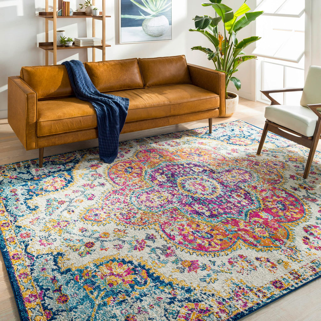 Livabliss Romaine Vintage Medallion Area Rug, 9' x 12'6'', Orange