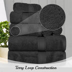 Superior Egyptian Cotton Pile 6 Piece Towel Set, Includes 2 Bath, 2 Hand, 2 Face Towels/Washcloths, Ultra Soft Luxury Towels, Th