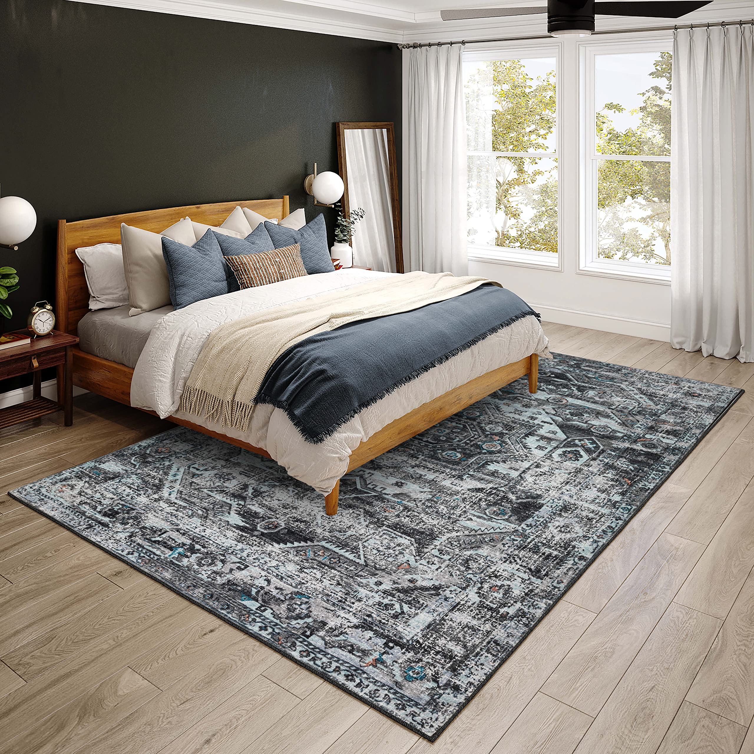 Dalyn Rugs Jericho Jc5 Steel 3' X 5' Rectangle Soft Area Rug, Easy Clean, Non Shedding, Bedroom, Entry, Living Room, Dining Room, Kitchen Rug