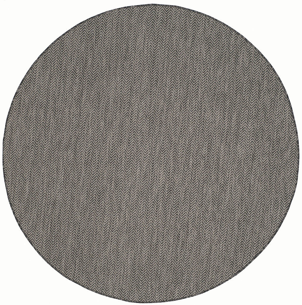 Safavieh Courtyard Collection Area Rug - 4' Round, Black & Beige, Non-Shedding & Easy Care, Indoor/Outdoor & Washable-Ideal For