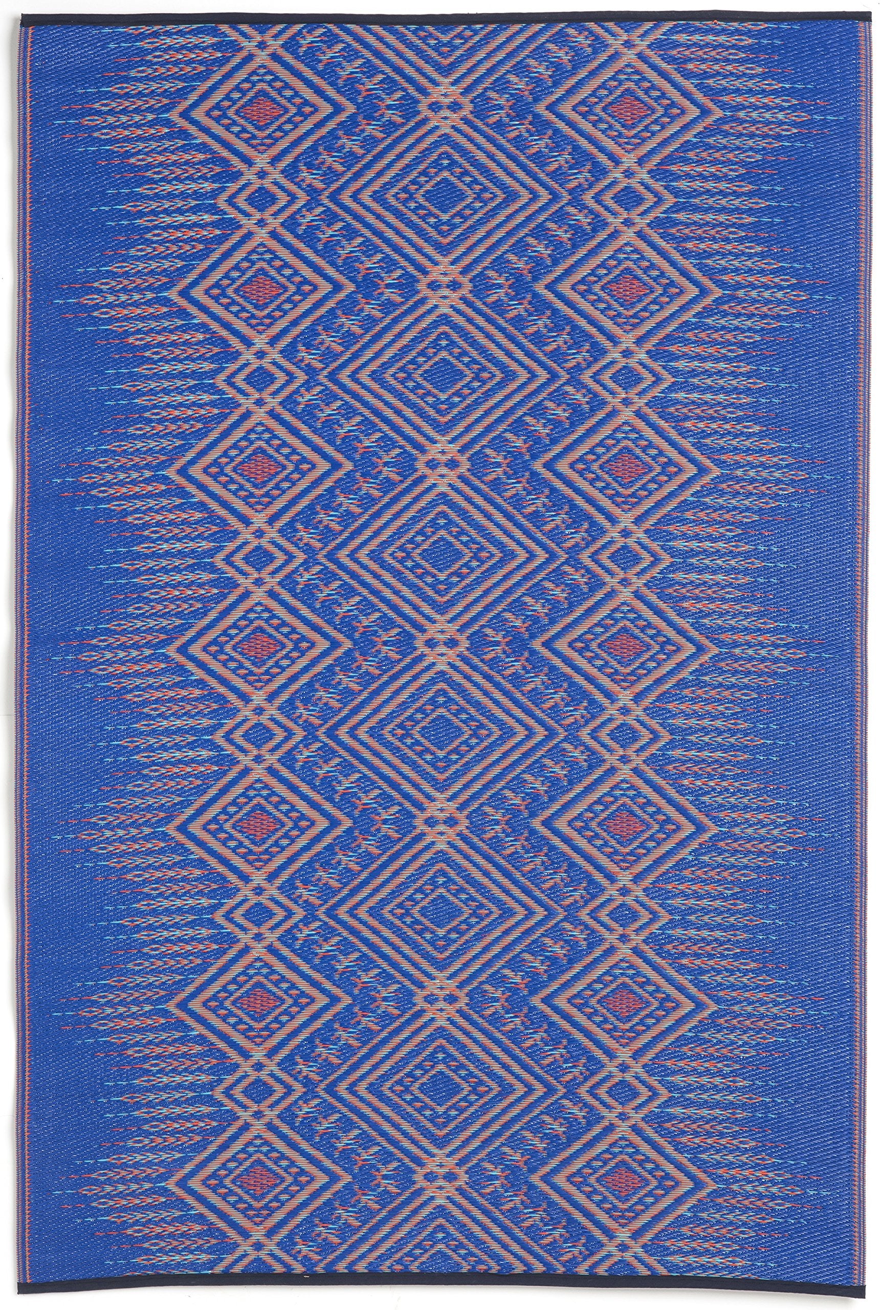 Fab Habitat Outdoor Rug - Waterproof, Fade Resistant, Crease-Free - Premium Recycled Plastic - Boho Southwestern - Porch, Deck,