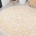 Jonathan Y Smb106M-5R Charleston Vintage Filigree Textured Weave Indoor Outdoor Area Rug, Coastal, Bohemian, Classic Easy Cleani
