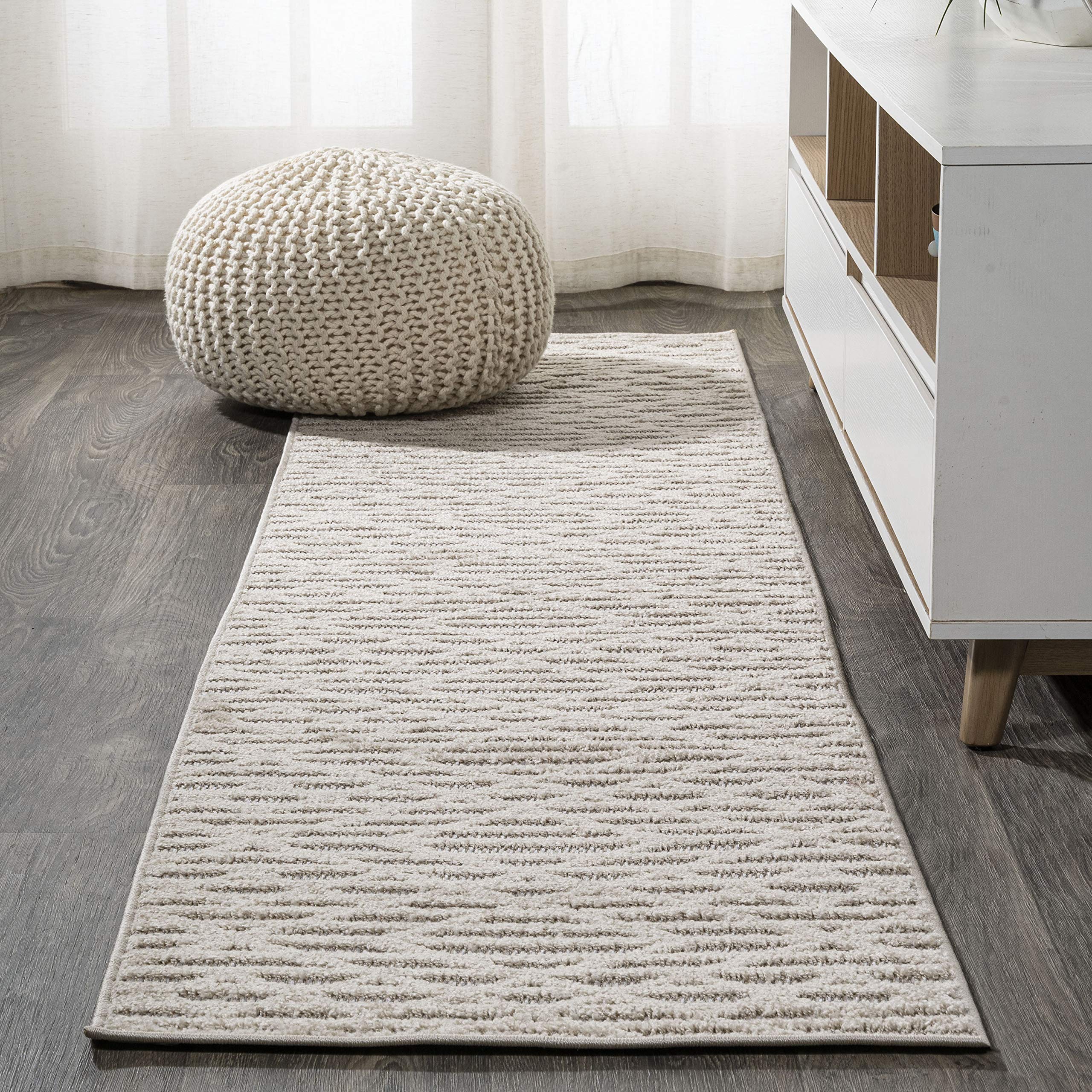 Jonathan Y Sbh105A-28 Ararat High-Low Pile Moroccan Diamond Modern Indoor Outdoor Area-Rug Bohemian Geometric Easy-Cleaning Bedr